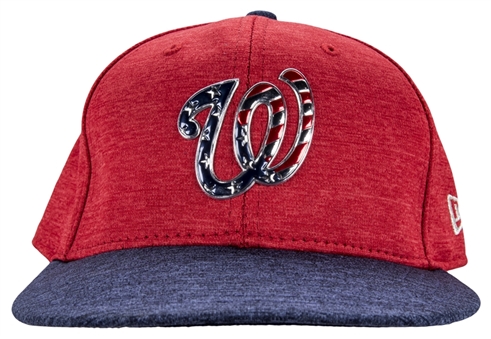 2017 Bryce Harper Game Used Washington Nationals Cap Used for 4th of July Weekend - 4 Games With 8 Total Hits & 2 Home Runs! (MLB Authenticated)